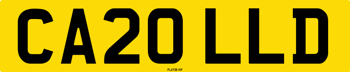 CA20 LLD Number Plate