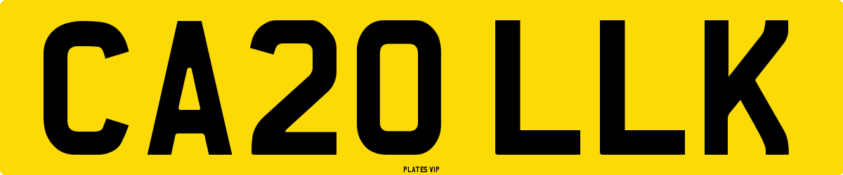 CA20 LLK Number Plate