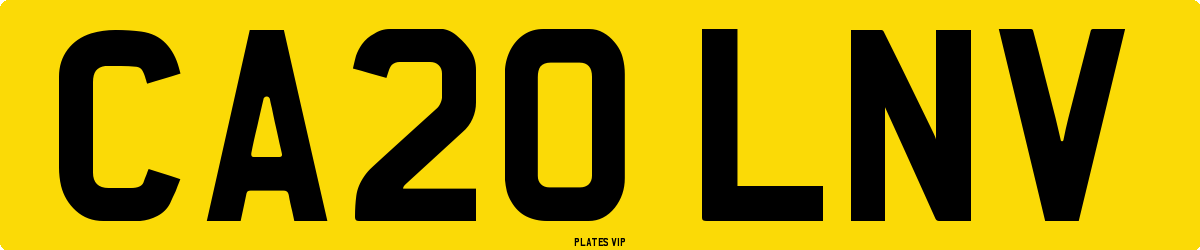 CA20 LNV Number Plate