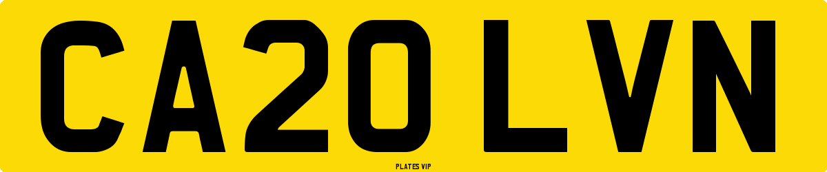 CA20 LVN Number Plate