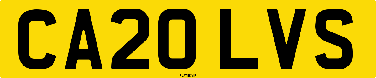 CA20 LVS Number Plate