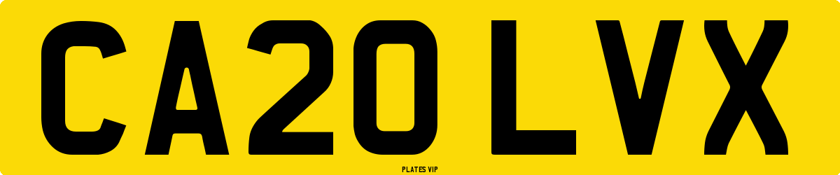 CA20 LVX Number Plate