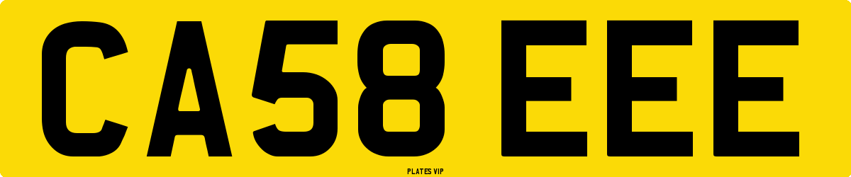 CA58 EEE Number Plate