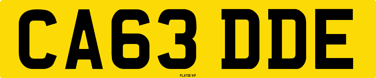 CA63 DDE Number Plate