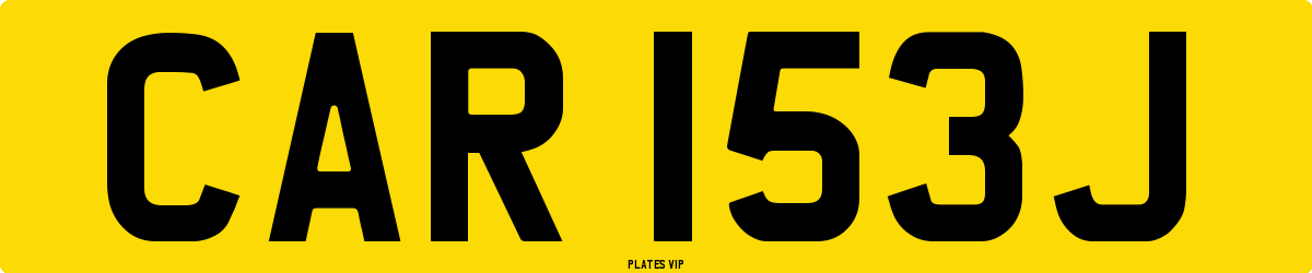 CAR 153J Number Plate