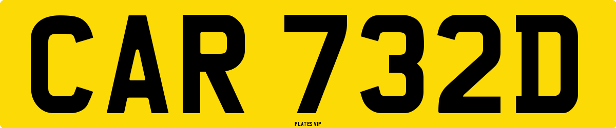 CAR 732D Number Plate