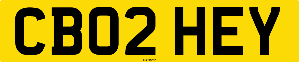 CB02 HEY Number Plate