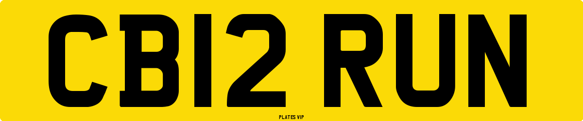 CB12 RUN Number Plate