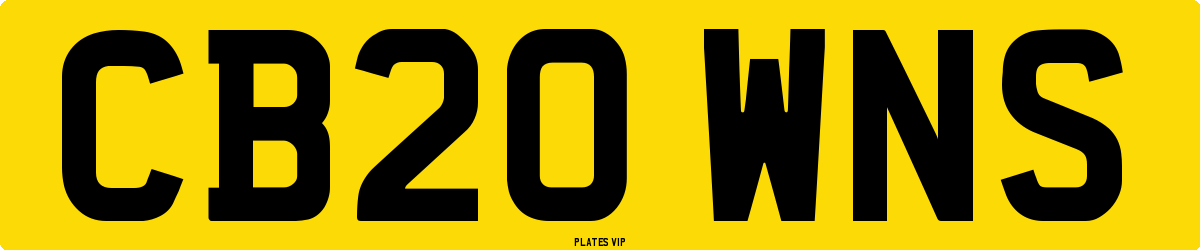 CB20 WNS Number Plate