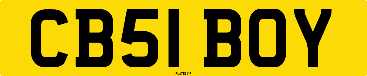 CB51 BOY Number Plate