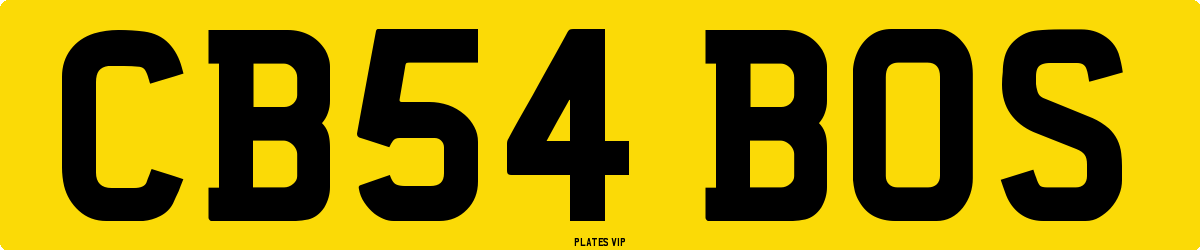 CB54 BOS Number Plate