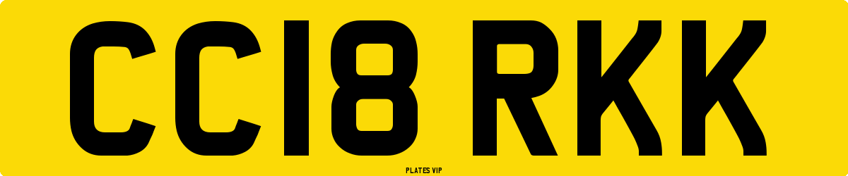 CC18 RKK Number Plate