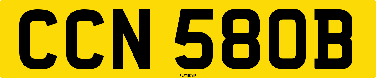 CCN 580B Number Plate
