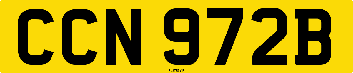 CCN 972B Number Plate