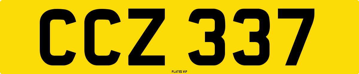 CCZ 337 Number Plate