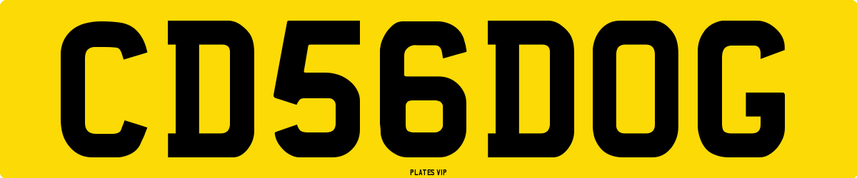 CD 56 DOG Number Plate