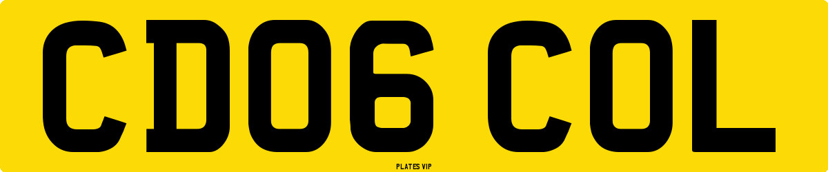 CD06 COL Number Plate