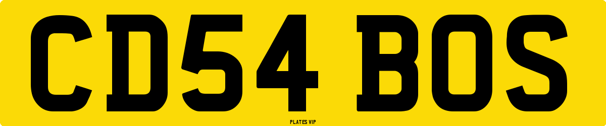 CD54 BOS Number Plate