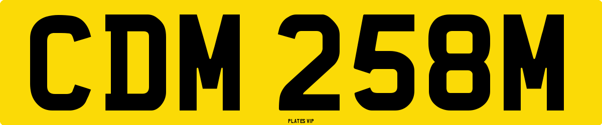 CDM 258M Number Plate