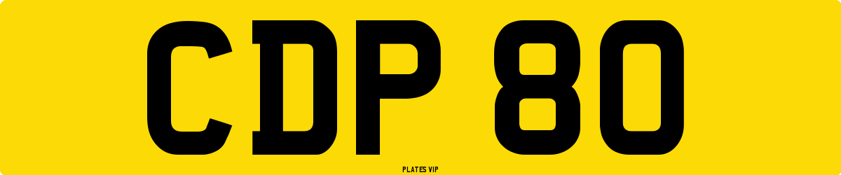 CDP 80 Number Plate