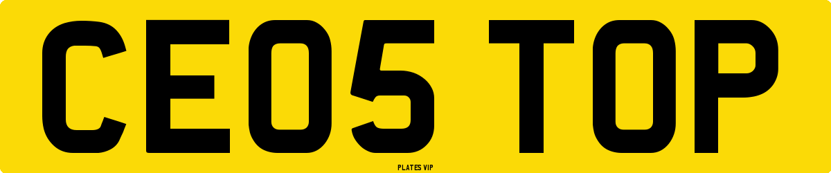 CE05 TOP Number Plate