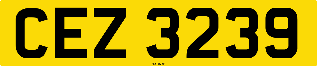 CEZ 3239 Number Plate