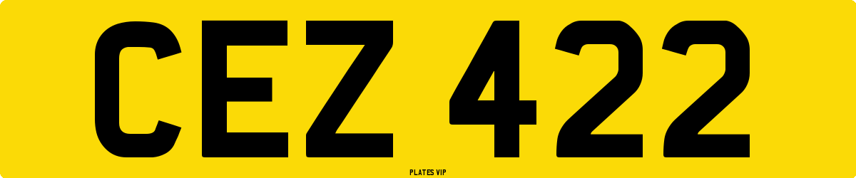 CEZ 422 Number Plate