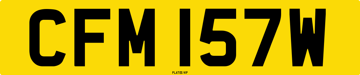 CFM 157W Number Plate