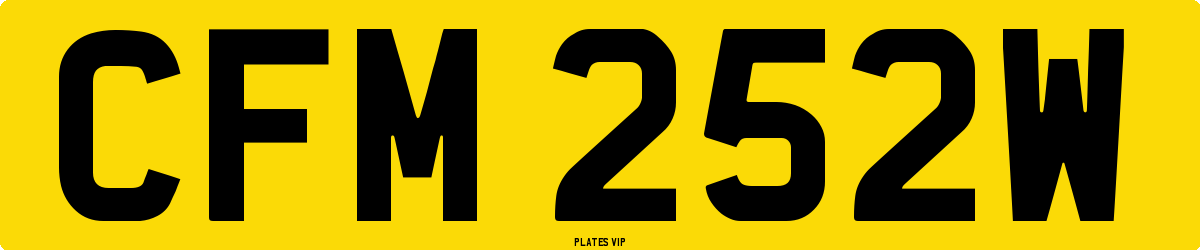 CFM 252W Number Plate