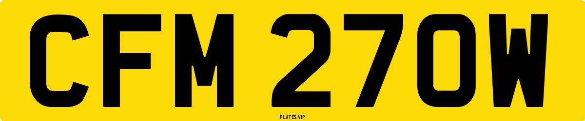 CFM 270W Number Plate