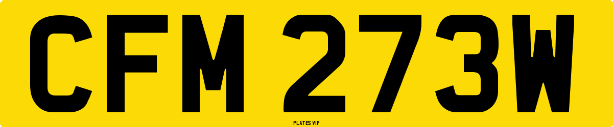 CFM 273W Number Plate