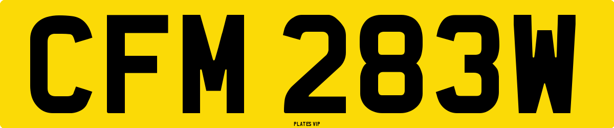CFM 283W Number Plate