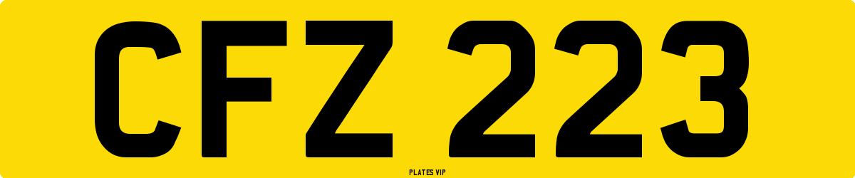 CFZ 223 Number Plate