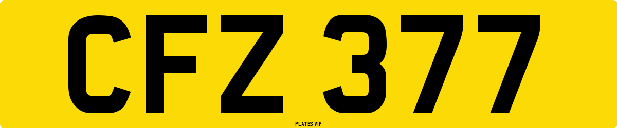 CFZ 377 Number Plate