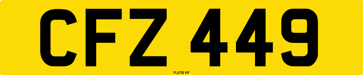 CFZ 449 Number Plate