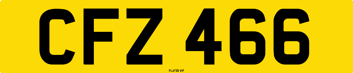 CFZ 466 Number Plate