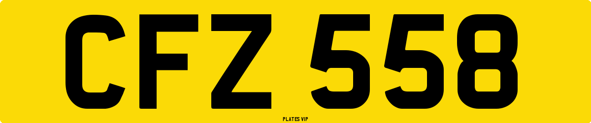 CFZ 558 Number Plate