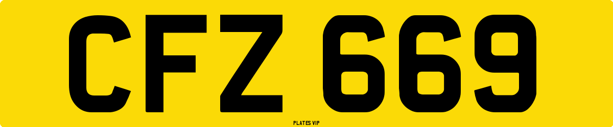 CFZ 669 Number Plate