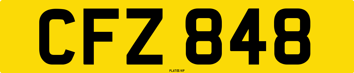 CFZ 848 Number Plate
