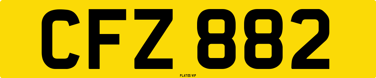 CFZ 882 Number Plate