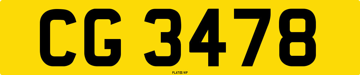 CG 3478 Number Plate