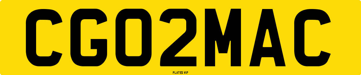 CG02MAC Number Plate