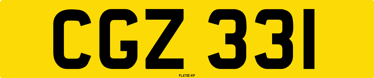 CGZ 331 Number Plate