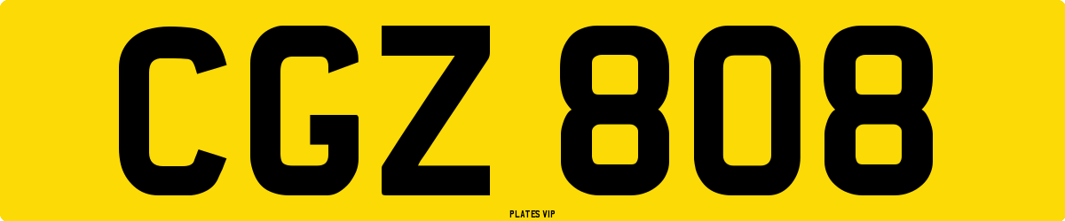 CGZ 808 Number Plate