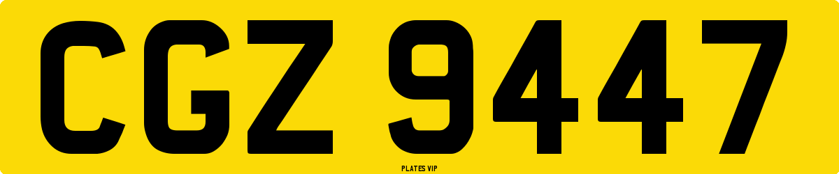 CGZ 9447 Number Plate