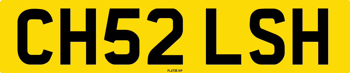 CH52 LSH Number Plate