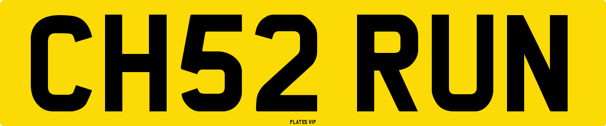 CH52 RUN Number Plate