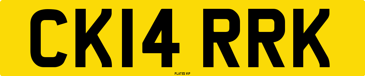CK14 RRK Number Plate