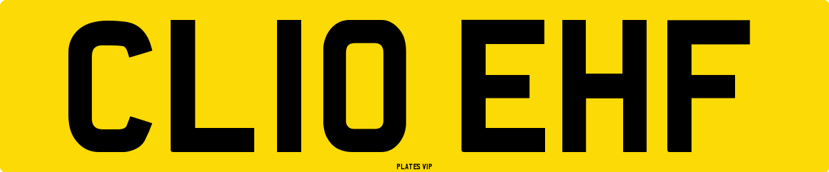CL10 EHF Number Plate