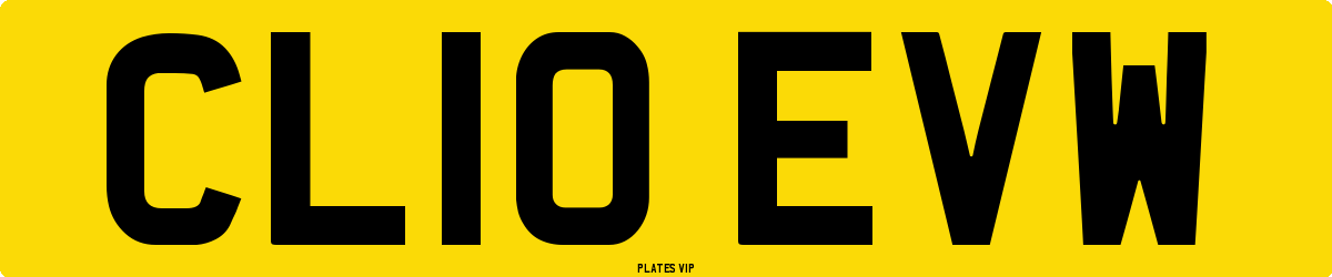 CL10 EVW Number Plate
